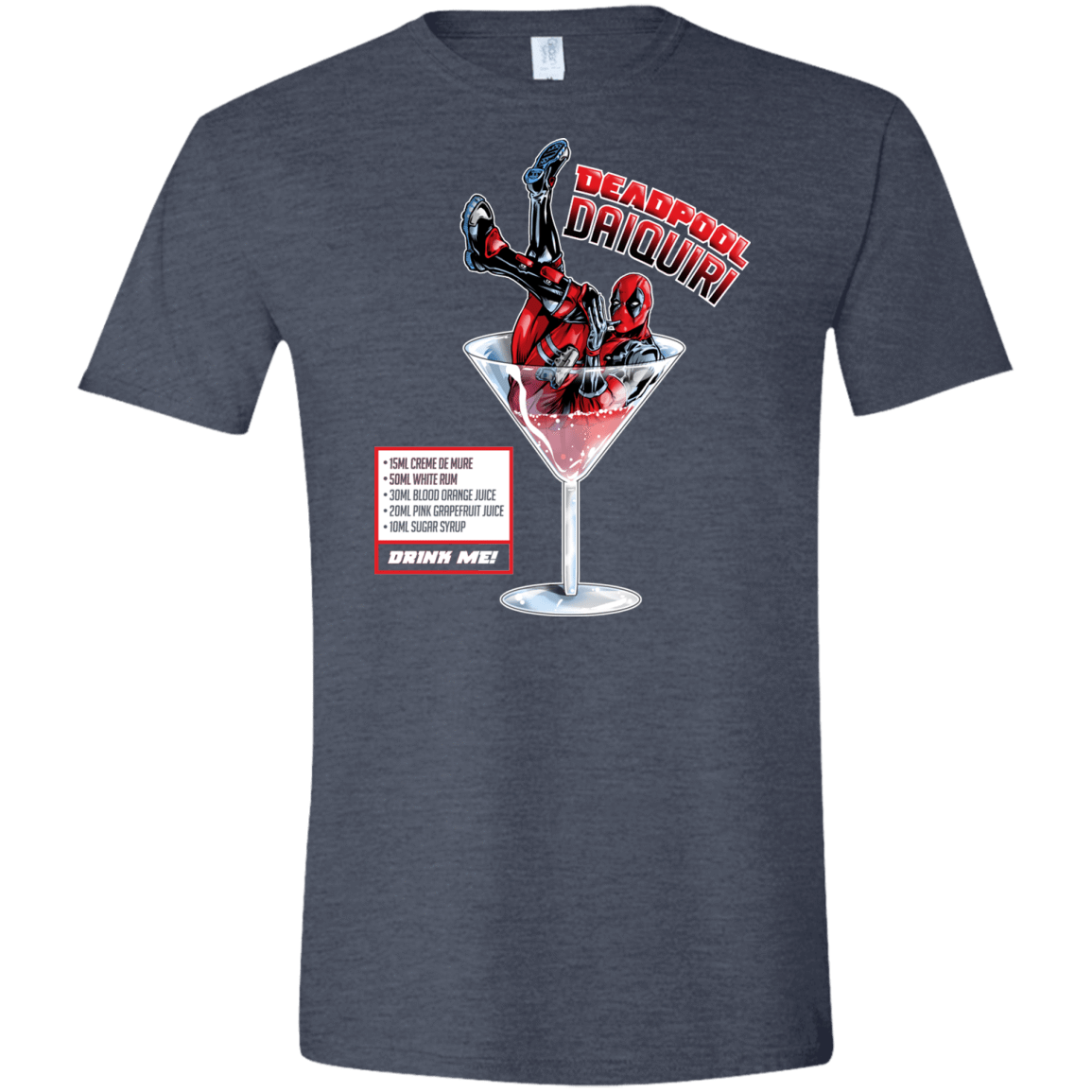 T-Shirts Heather Navy / S Deadpool Daiquiri Men's Semi-Fitted Softstyle