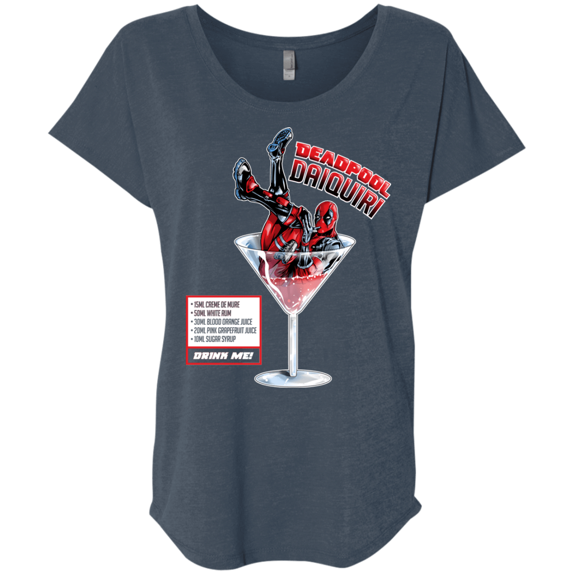 T-Shirts Indigo / X-Small Deadpool Daiquiri Triblend Dolman Sleeve