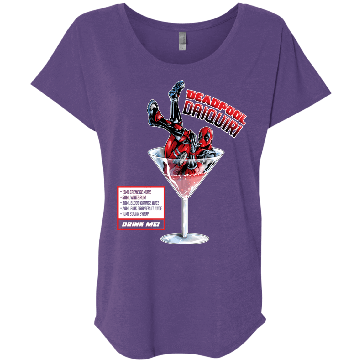T-Shirts Purple Rush / X-Small Deadpool Daiquiri Triblend Dolman Sleeve