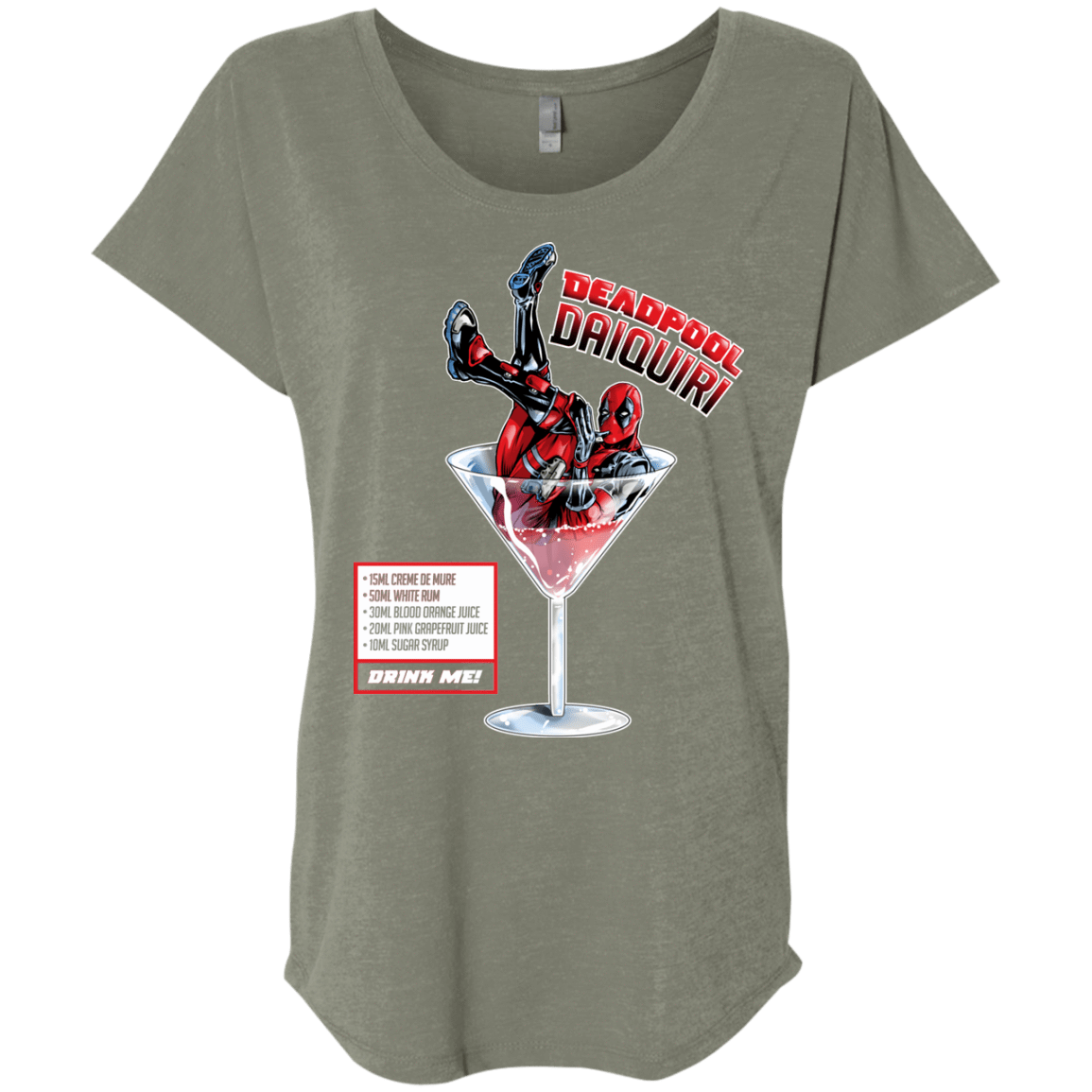T-Shirts Venetian Grey / X-Small Deadpool Daiquiri Triblend Dolman Sleeve