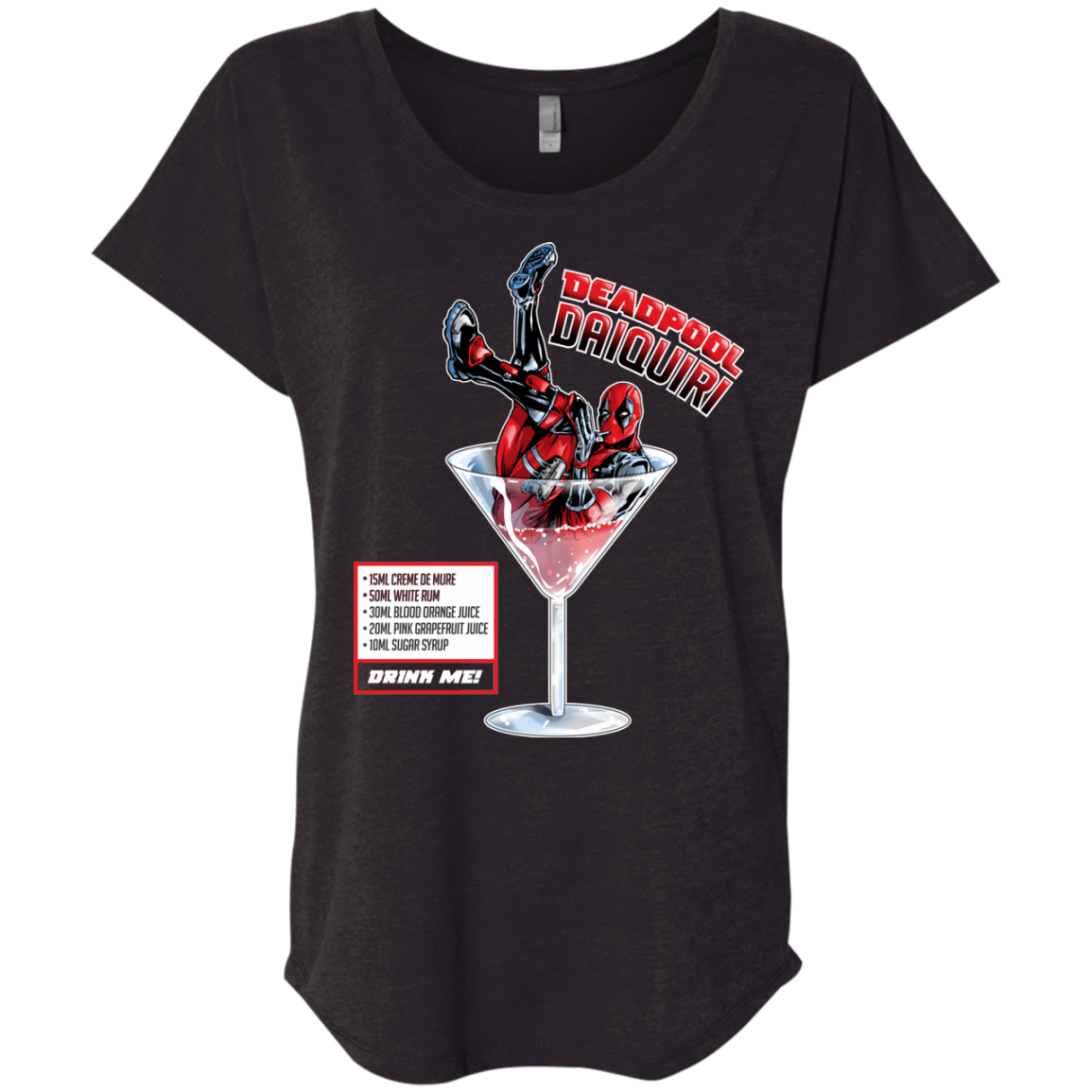 T-Shirts Vintage Black / X-Small Deadpool Daiquiri Triblend Dolman Sleeve