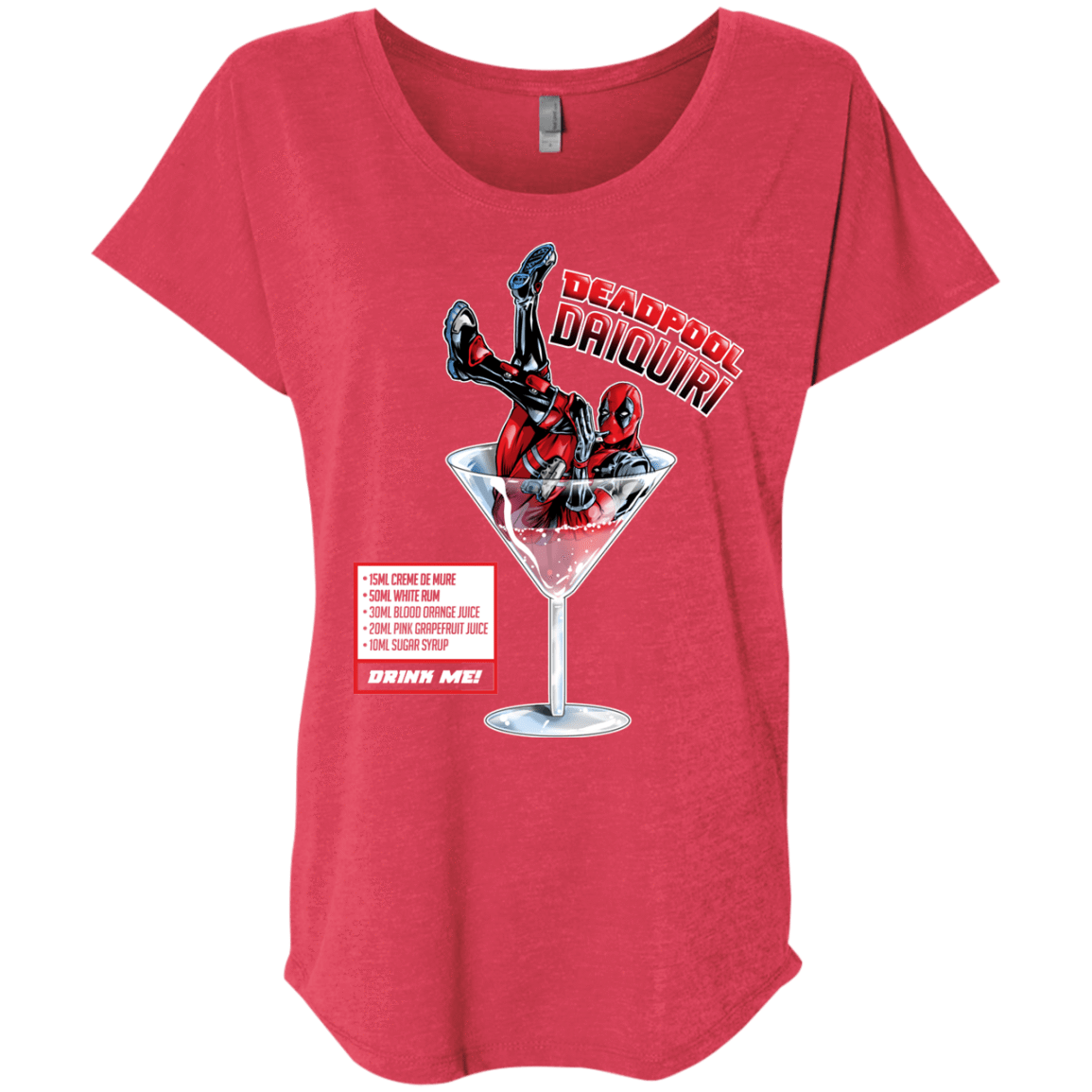 T-Shirts Vintage Red / X-Small Deadpool Daiquiri Triblend Dolman Sleeve