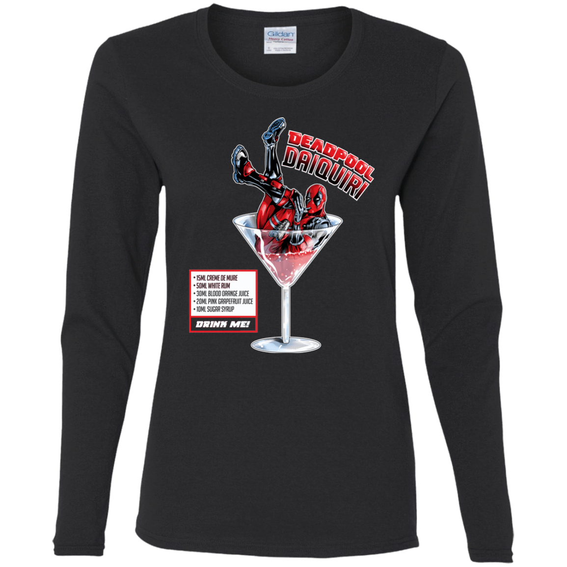 T-Shirts Black / S Deadpool Daiquiri Women's Long Sleeve T-Shirt