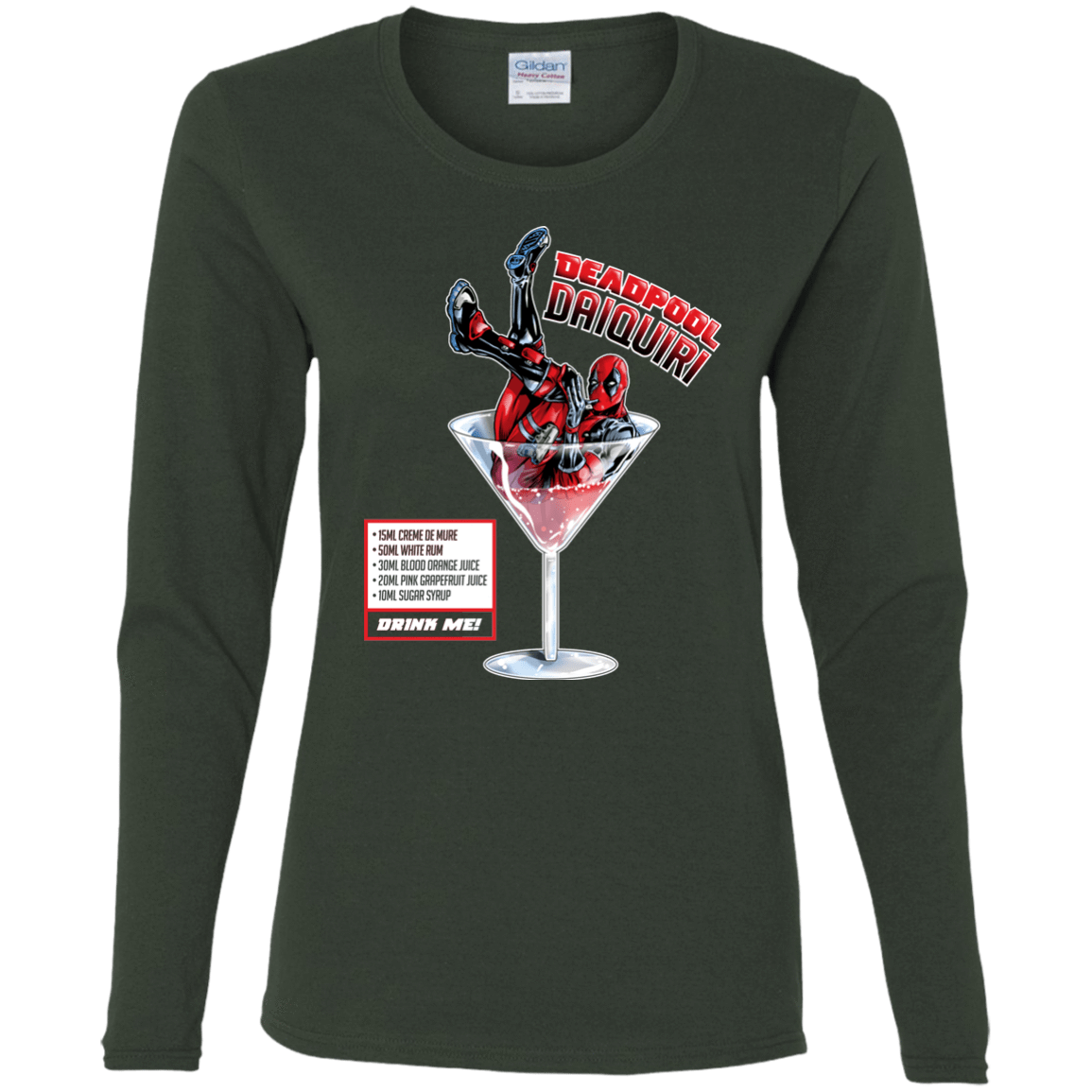 T-Shirts Forest / S Deadpool Daiquiri Women's Long Sleeve T-Shirt
