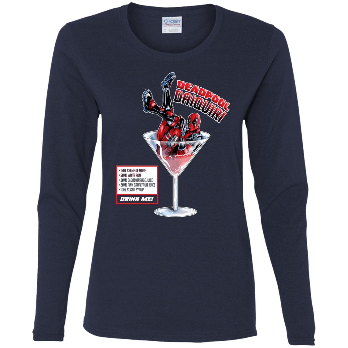 T-Shirts Navy / S Deadpool Daiquiri Women's Long Sleeve T-Shirt
