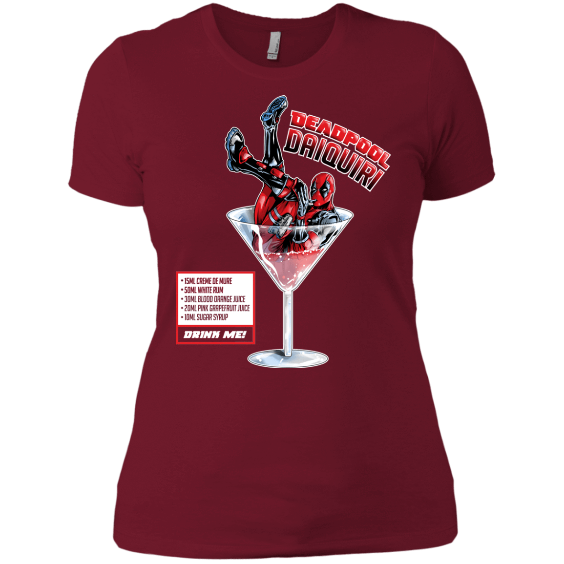 T-Shirts Scarlet / X-Small Deadpool Daiquiri Women's Premium T-Shirt