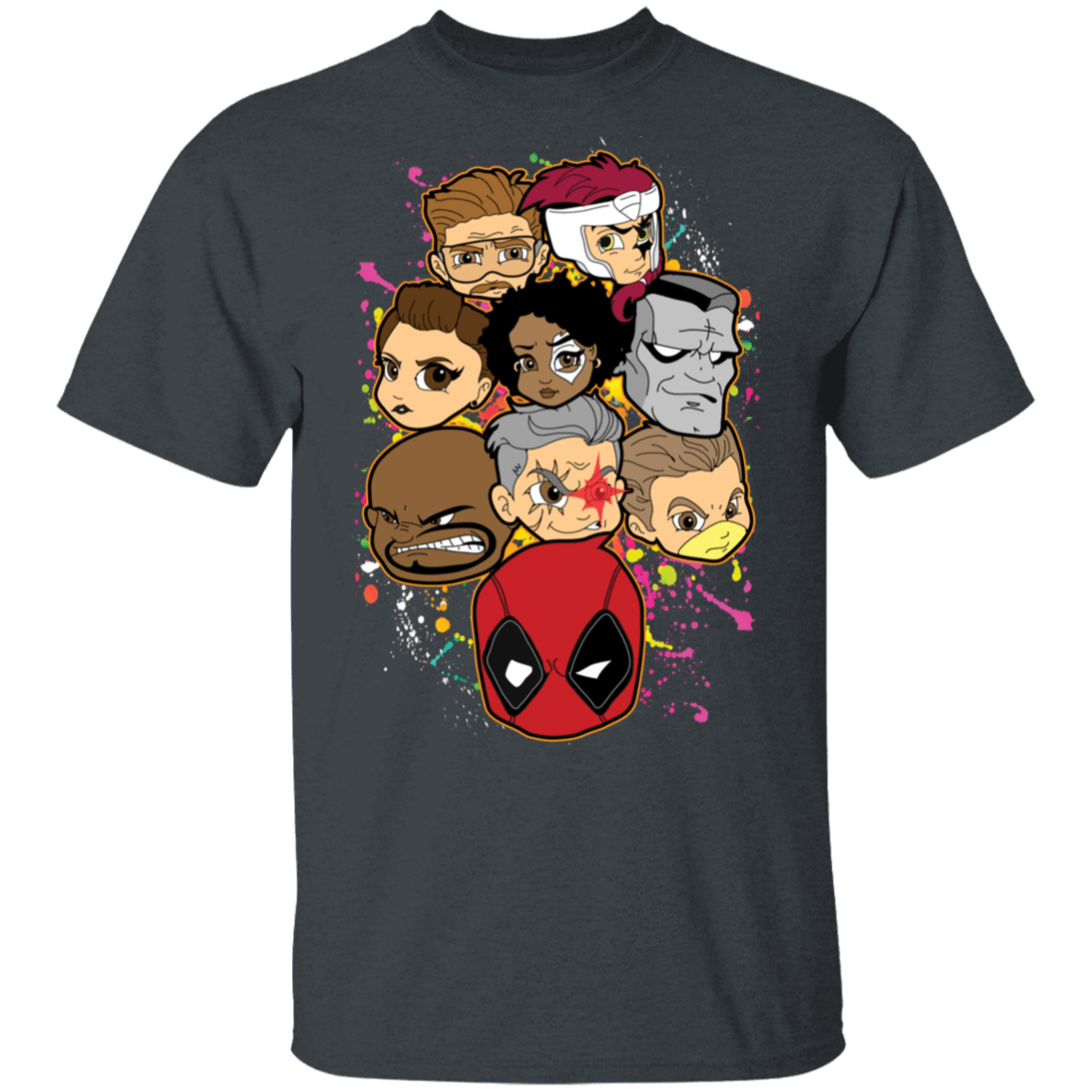 T-Shirts Dark Heather / S Deadpool Heads T-Shirt