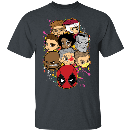 T-Shirts Dark Heather / S Deadpool Heads T-Shirt