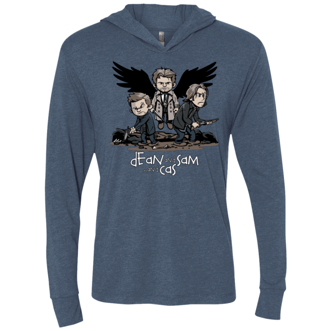 Dean Sam Cas Triblend Long Sleeve Hoodie Tee