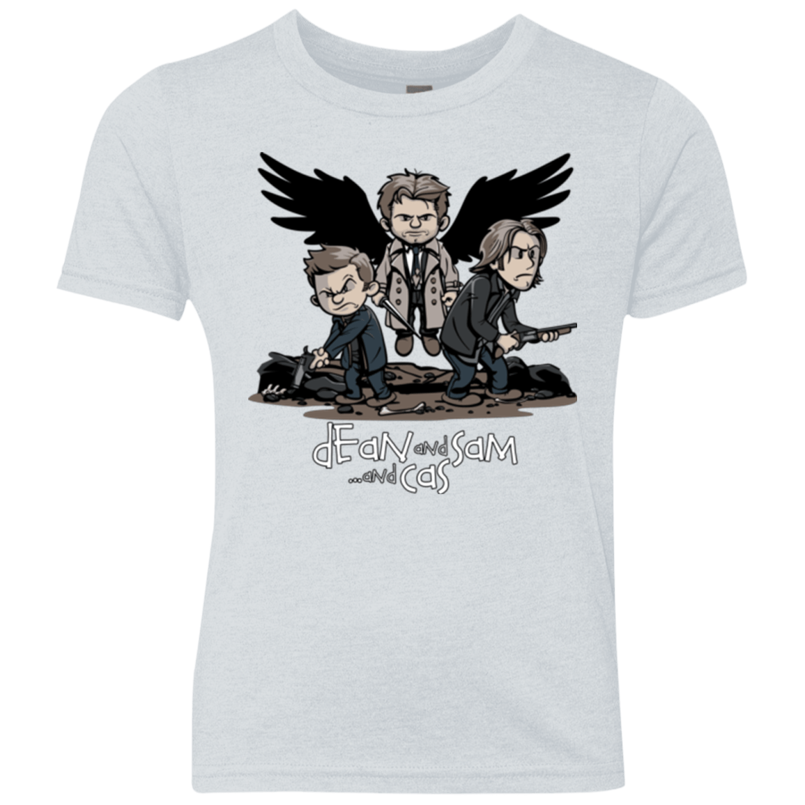 T-Shirts Heather White / YXS Dean Sam Cas Youth Triblend T-Shirt