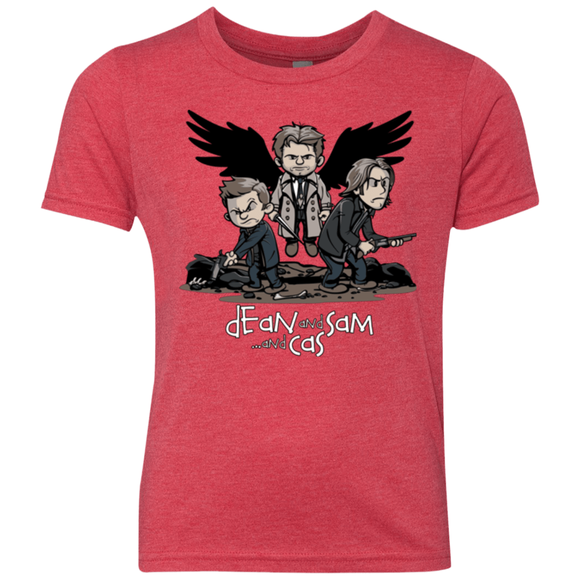 T-Shirts Vintage Red / YXS Dean Sam Cas Youth Triblend T-Shirt