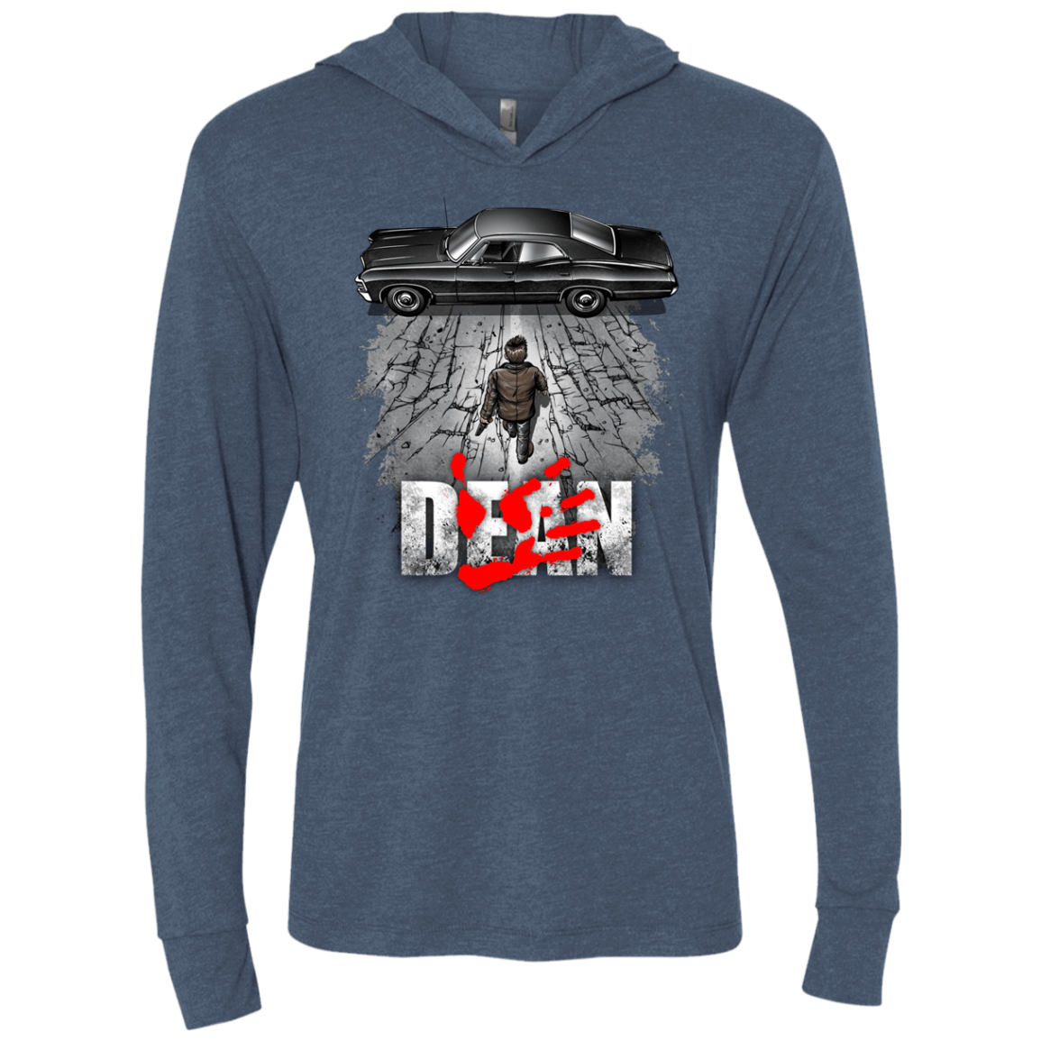 T-Shirts Indigo / X-Small Dean Triblend Long Sleeve Hoodie Tee