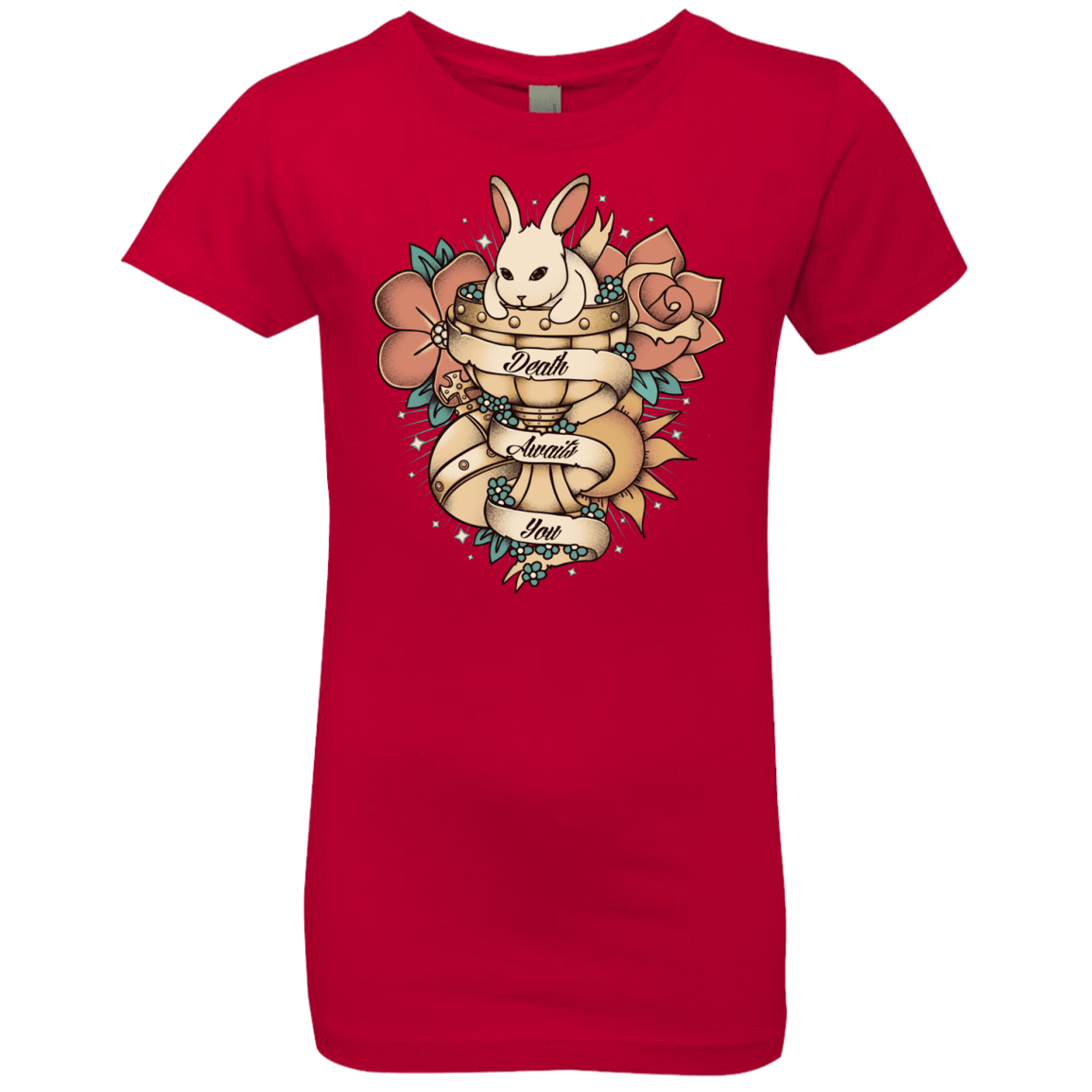 T-Shirts Red / YXS Death Awaits You Girls Premium T-Shirt