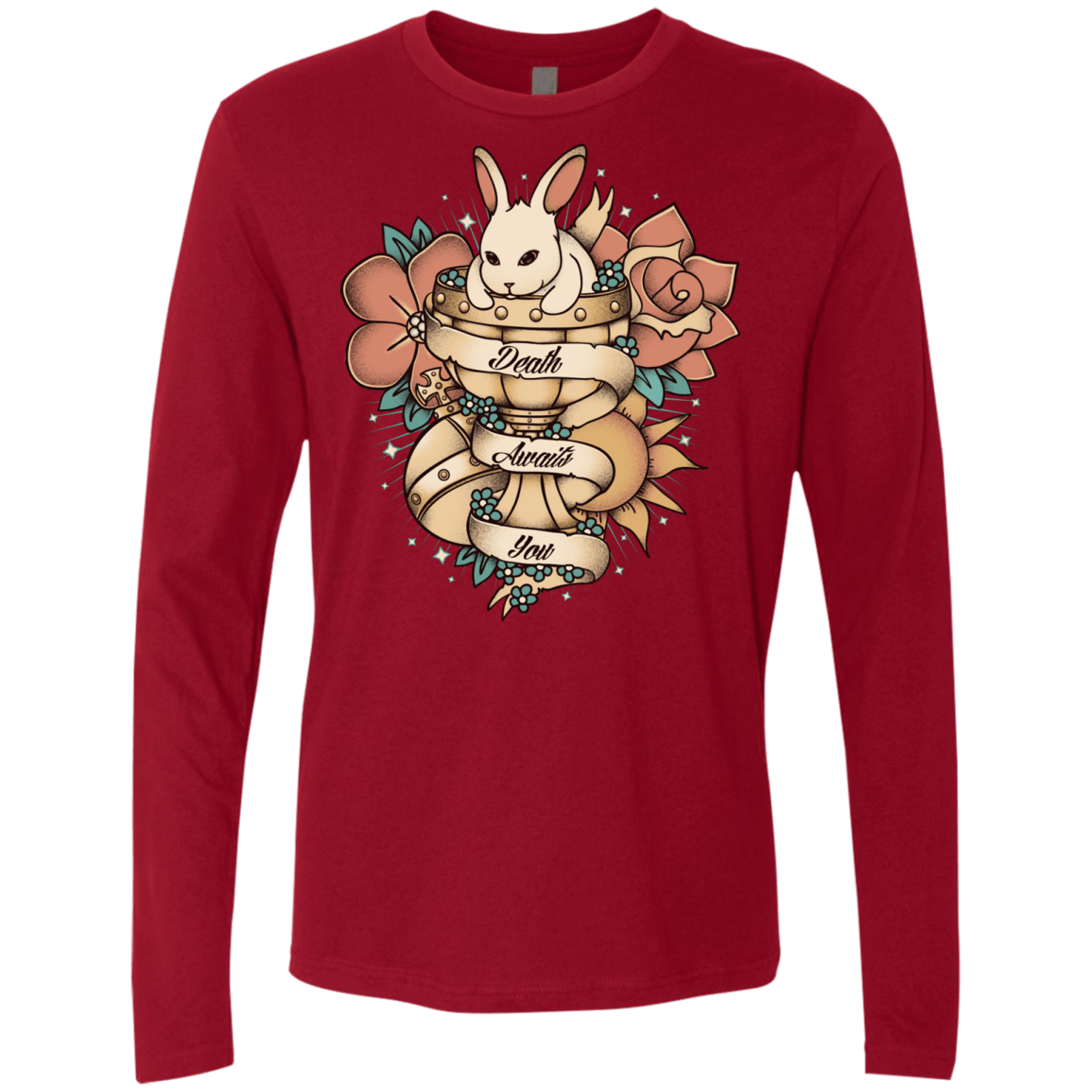 T-Shirts Cardinal / Small Death Awaits You Men's Premium Long Sleeve