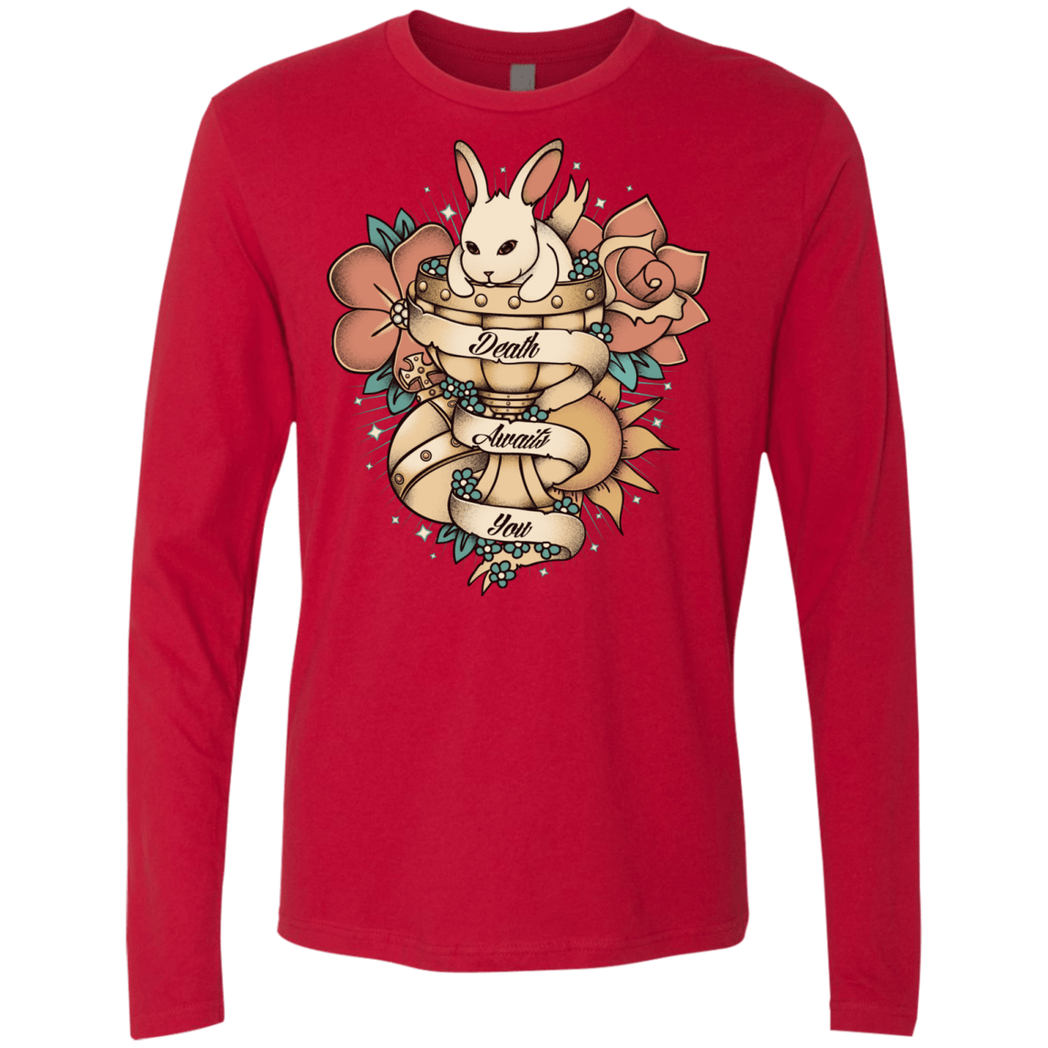 T-Shirts Red / Small Death Awaits You Men's Premium Long Sleeve