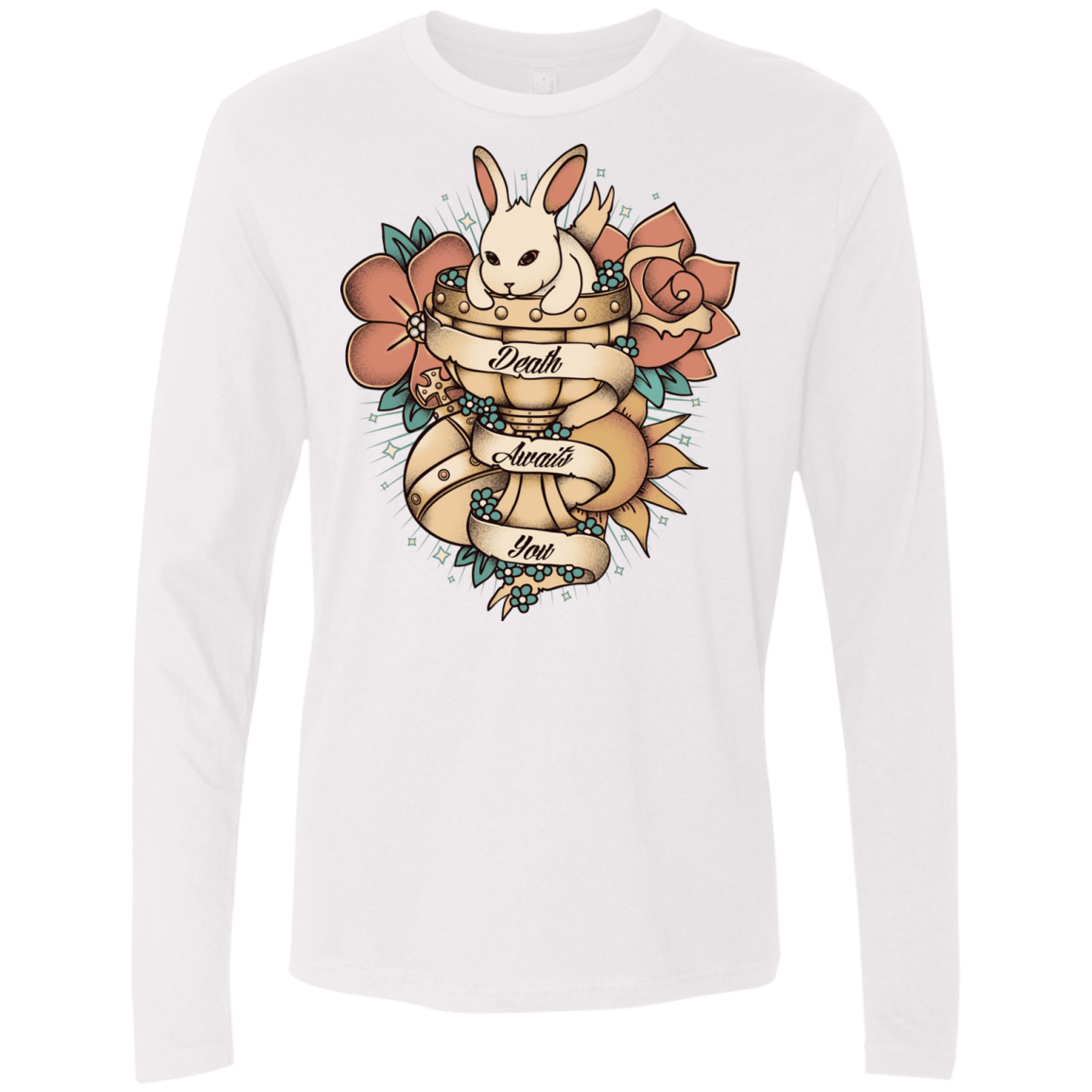 T-Shirts White / Small Death Awaits You Men's Premium Long Sleeve