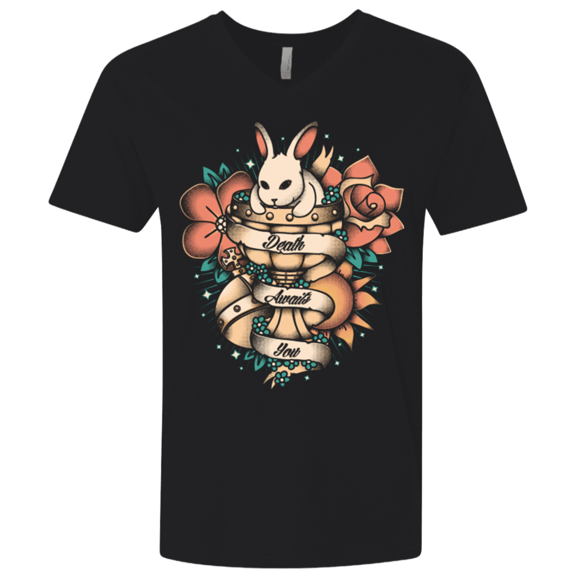 T-Shirts Black / X-Small Death awaits you Men's Premium V-Neck