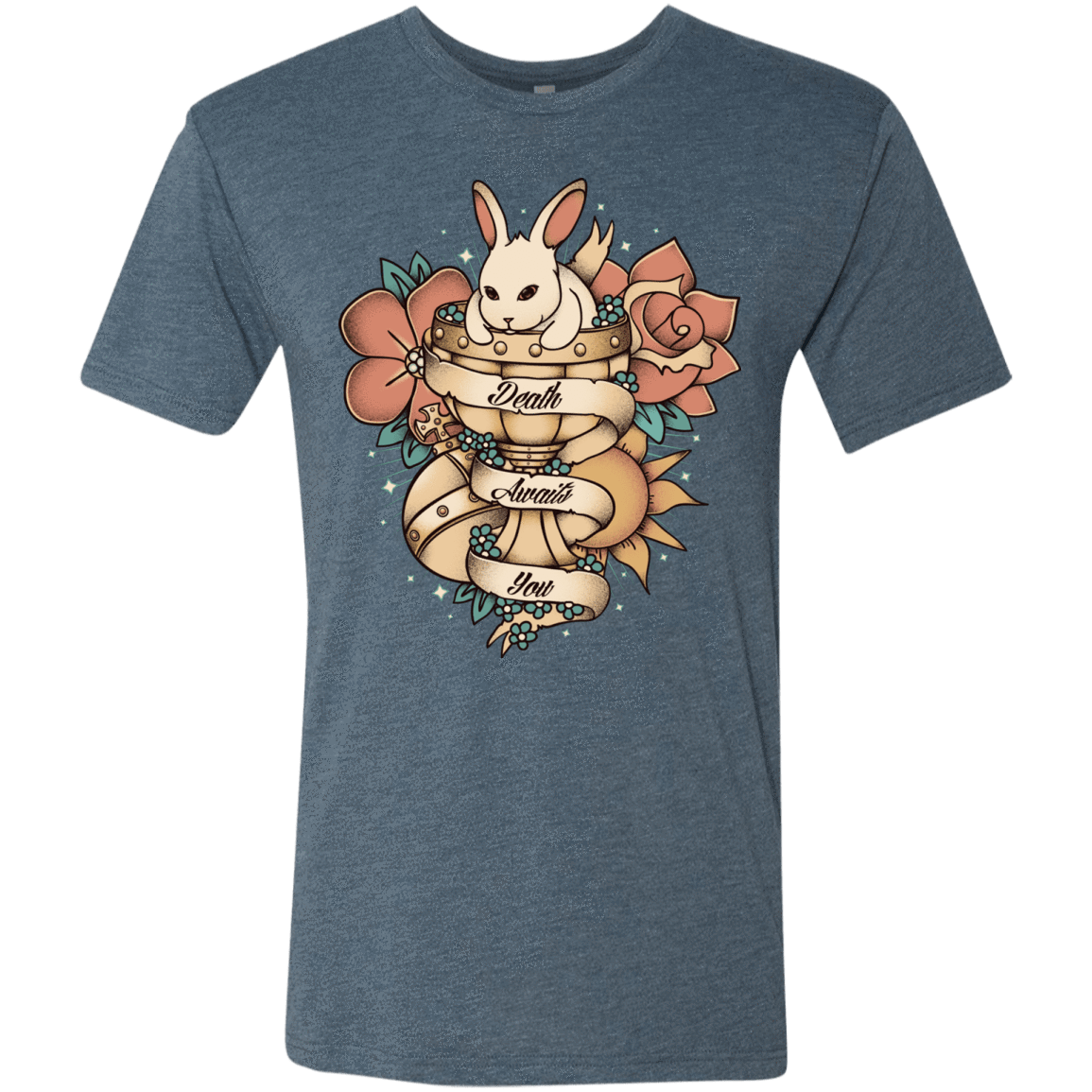 T-Shirts Indigo / Small Death Awaits You Men's Triblend T-Shirt
