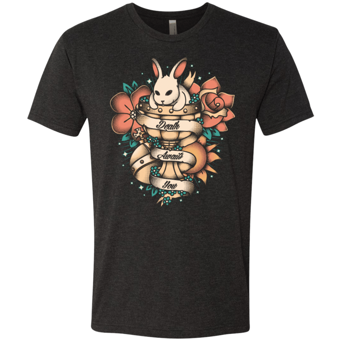 T-Shirts Vintage Black / Small Death awaits you Men's Triblend T-Shirt