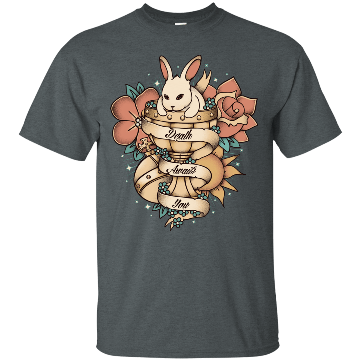 T-Shirts Dark Heather / Small Death Awaits You T-Shirt