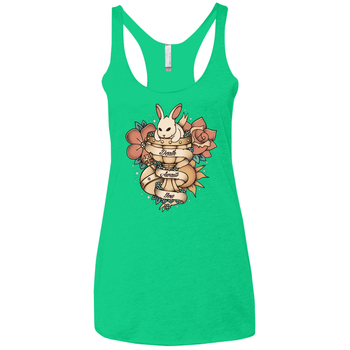 T-Shirts Envy / X-Small Death Awaits You Women's Triblend Racerback Tank