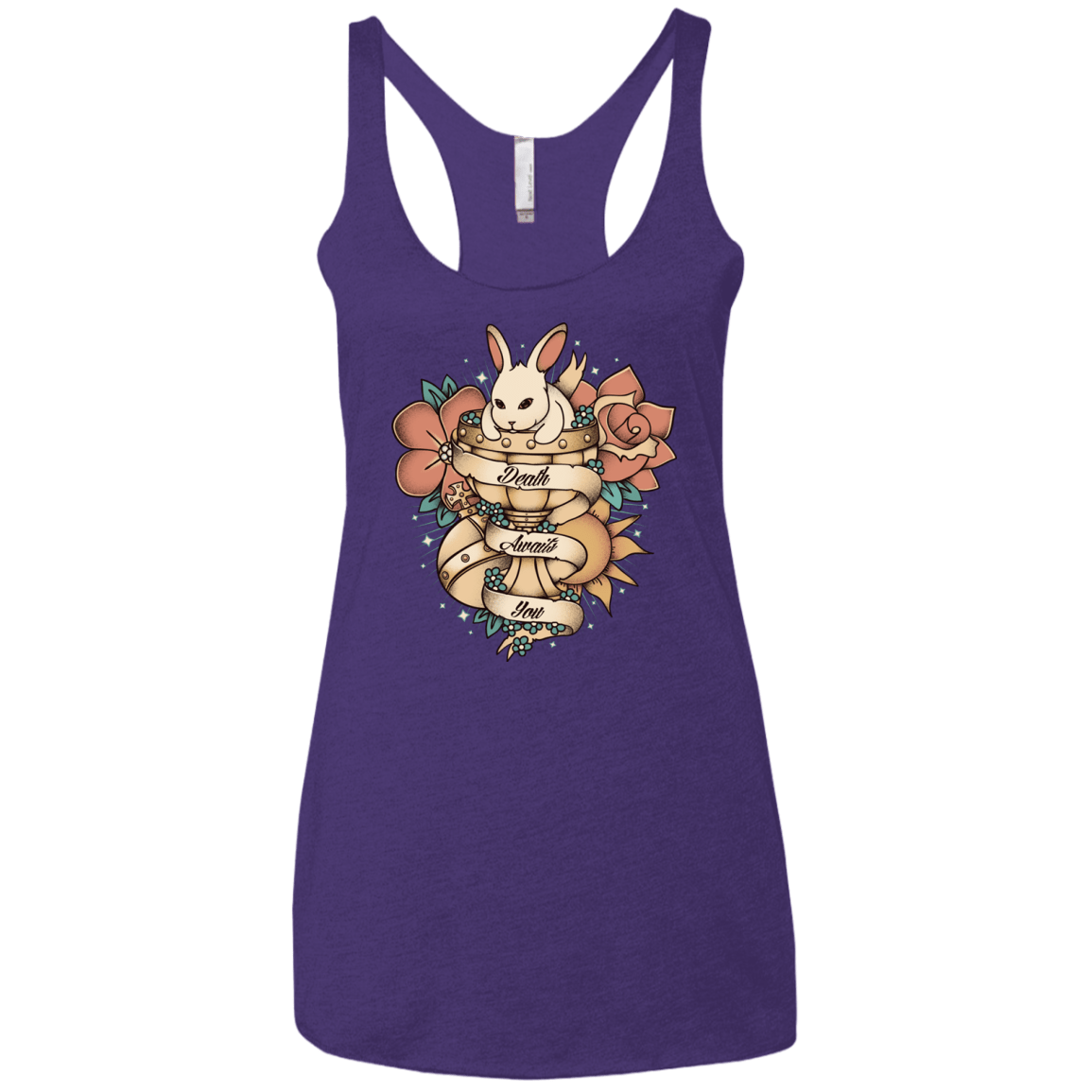 T-Shirts Purple / X-Small Death Awaits You Women's Triblend Racerback Tank