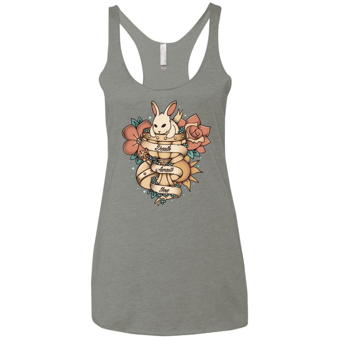 T-Shirts Venetian Grey / X-Small Death Awaits You Women's Triblend Racerback Tank
