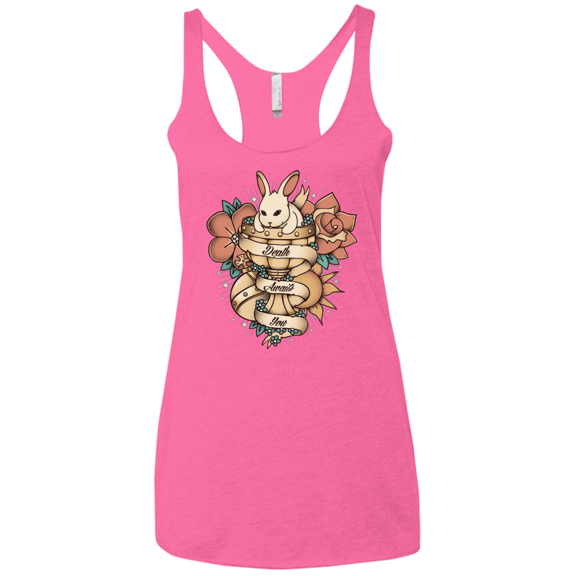 T-Shirts Vintage Pink / X-Small Death Awaits You Women's Triblend Racerback Tank