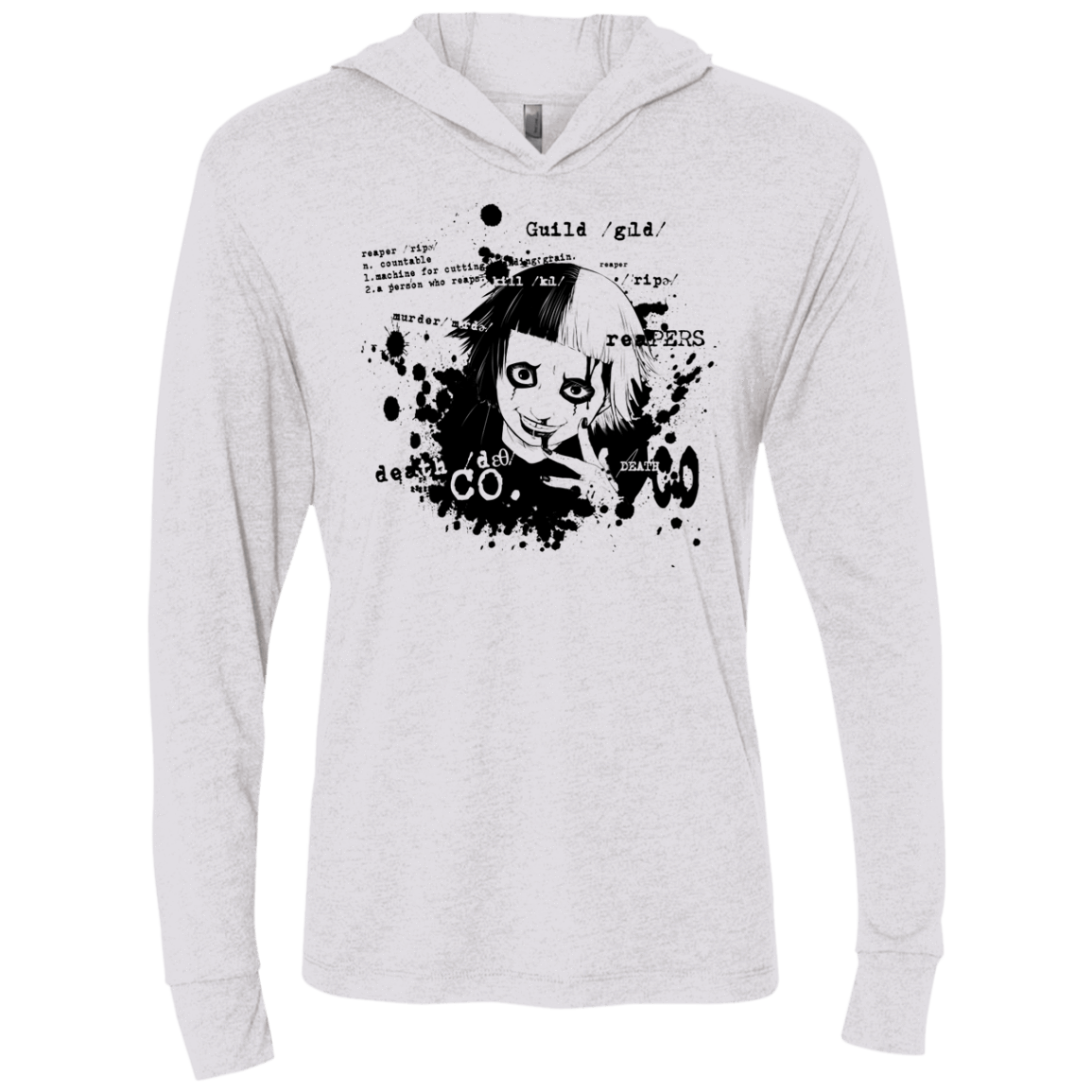 T-Shirts Heather White / X-Small Death Co Triblend Long Sleeve Hoodie Tee