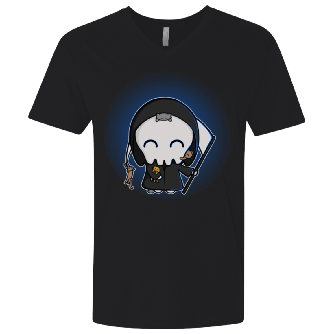 T-Shirts Black / X-Small Death Loves Cats Men's Premium V-Neck
