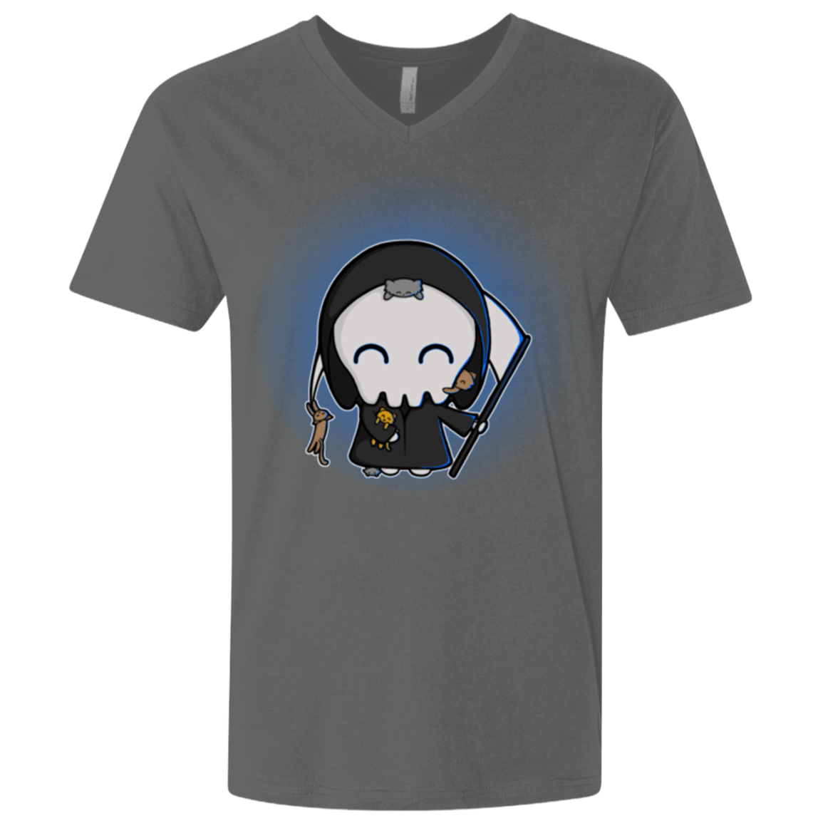 T-Shirts Heavy Metal / X-Small Death Loves Cats Men's Premium V-Neck