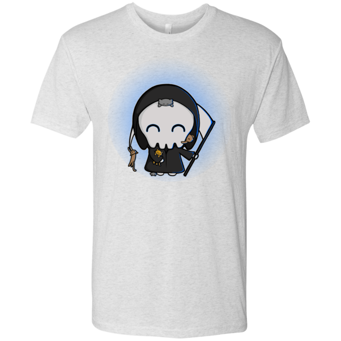 T-Shirts Heather White / Small Death Loves Cats Men's Triblend T-Shirt