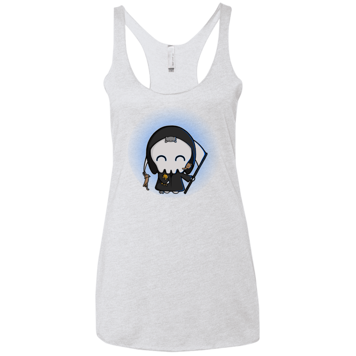 T-Shirts Heather White / X-Small Death Loves Cats Women's Triblend Racerback Tank