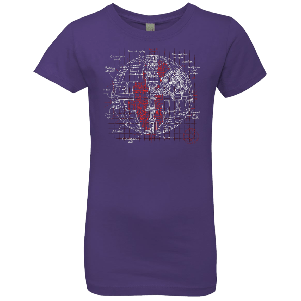 T-Shirts Purple Rush / YXS Death Star Plan Girls Premium T-Shirt