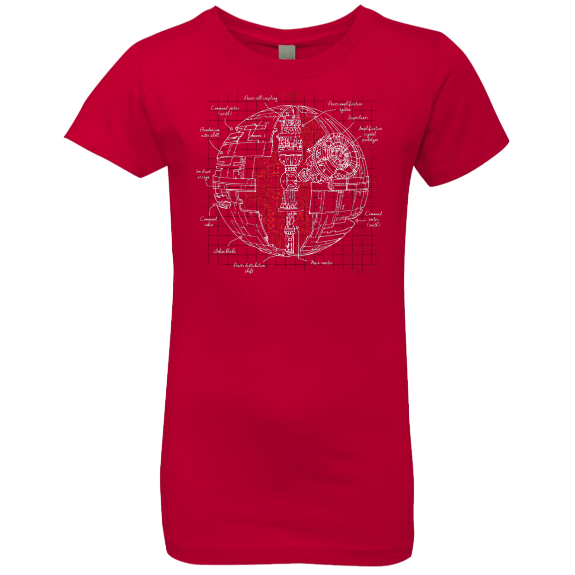 T-Shirts Red / YXS Death Star Plan Girls Premium T-Shirt