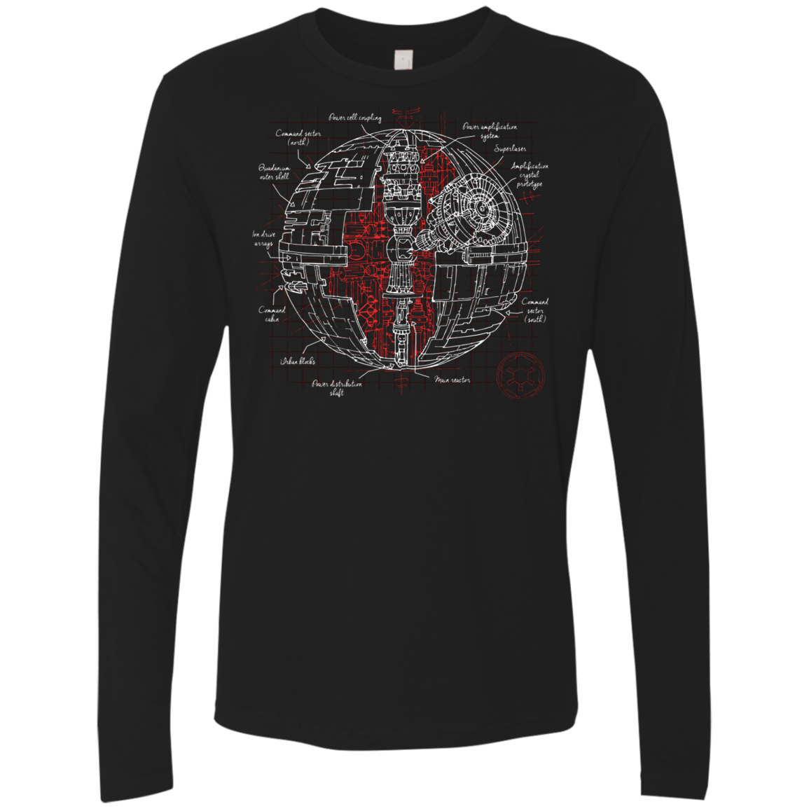 T-Shirts Black / S Death Star Plan Men's Premium Long Sleeve