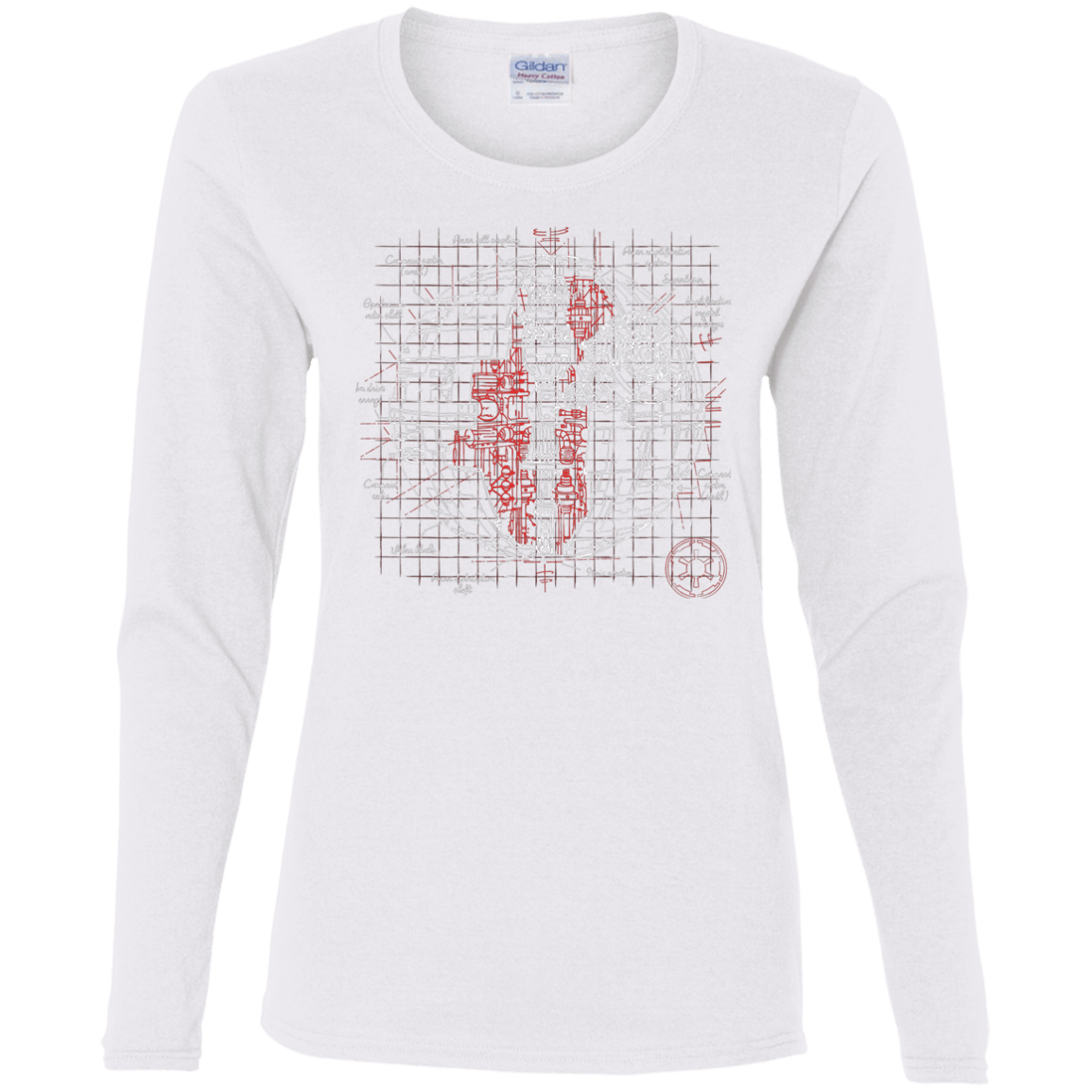 T-Shirts White / S Death Star Plan Women's Long Sleeve T-Shirt