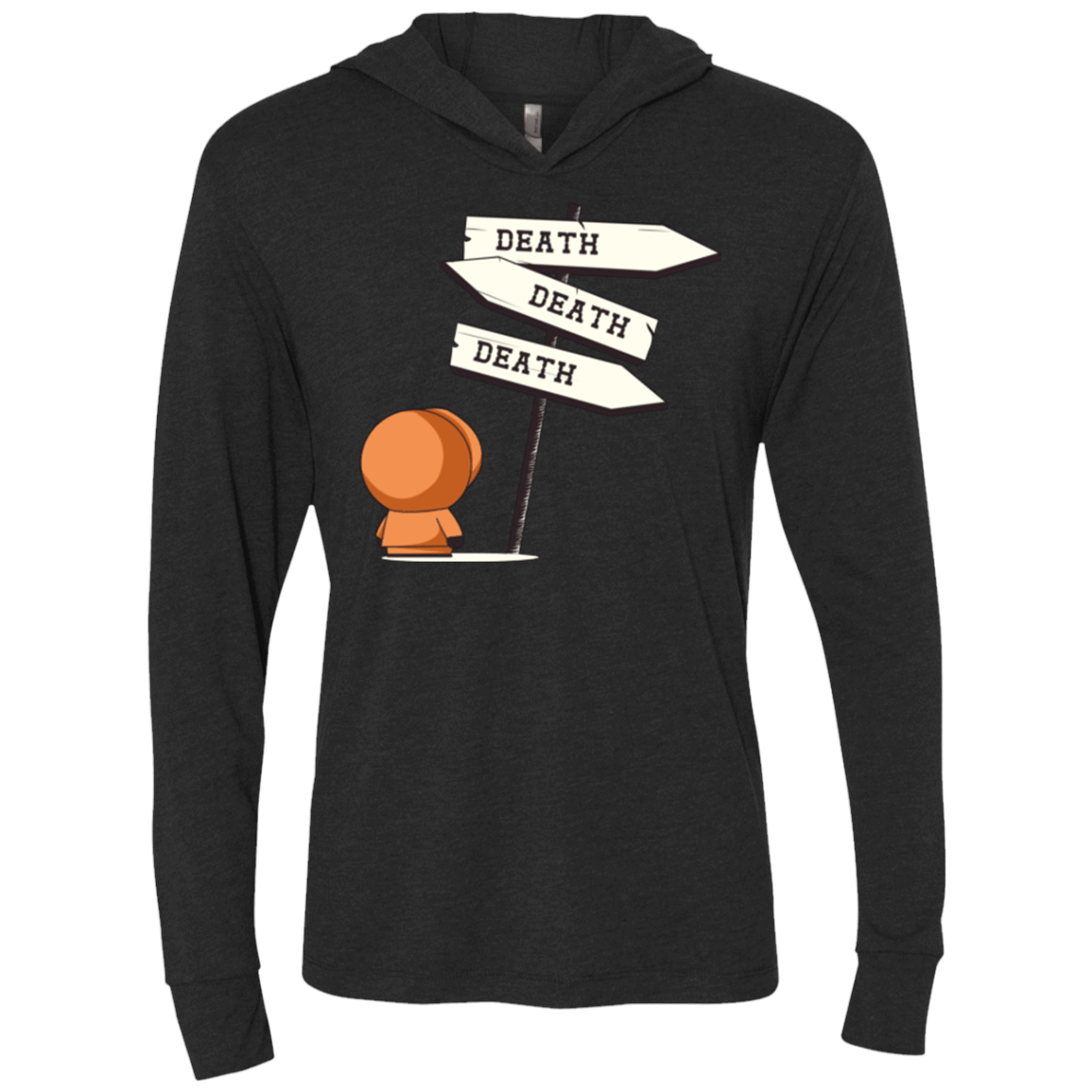 T-Shirts Vintage Black / X-Small DEATH TINY Triblend Long Sleeve Hoodie Tee