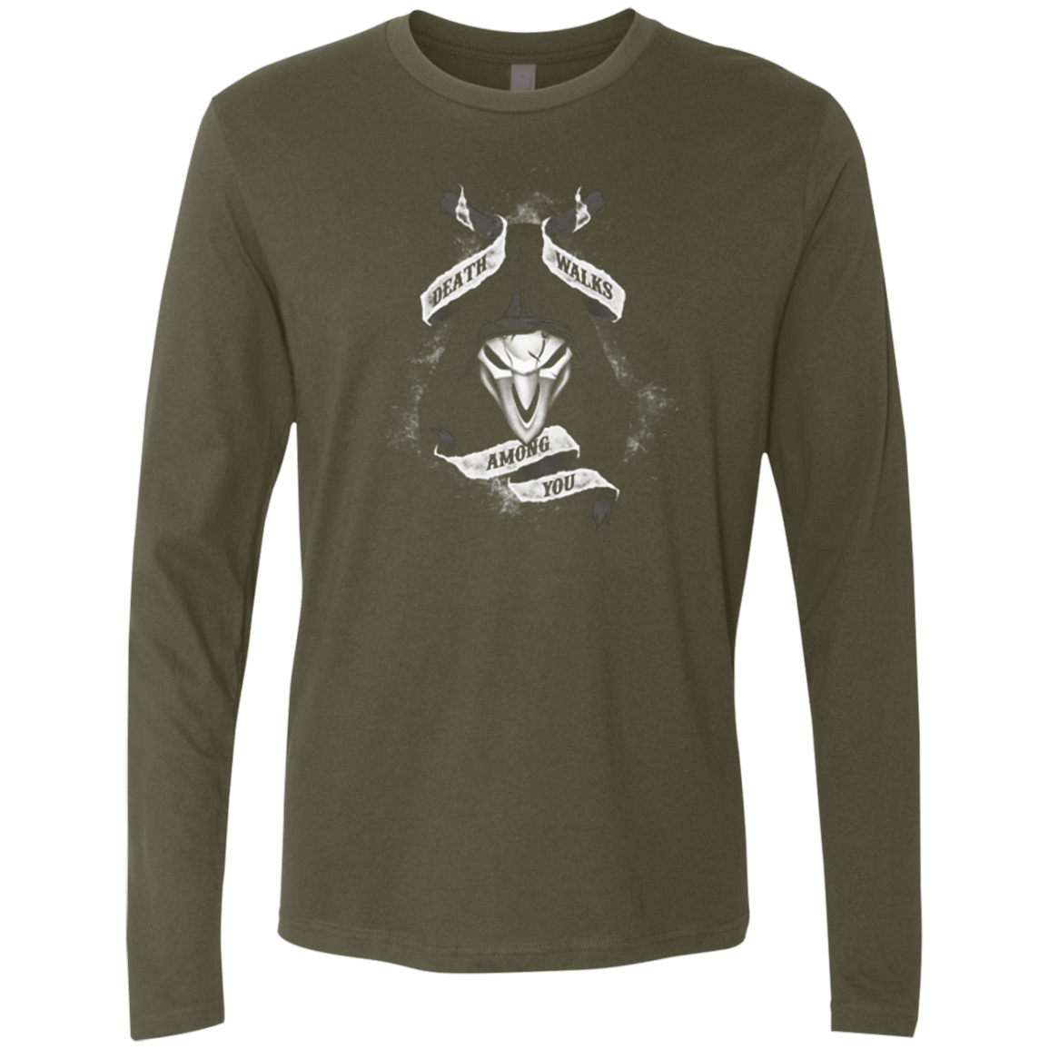 T-Shirts Military Green / Small Death Walks Among You Men's Premium Long Sleeve