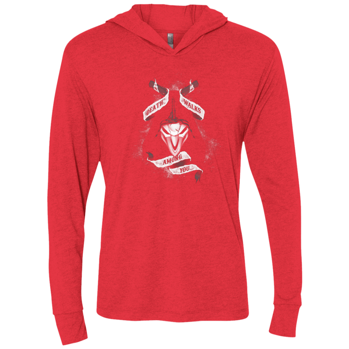 T-Shirts Vintage Red / X-Small Death Walks Among You Triblend Long Sleeve Hoodie Tee