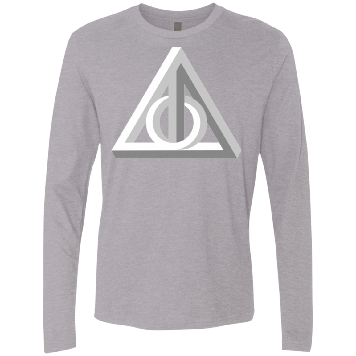 T-Shirts Heather Grey / Small Deathly Impossible Hallows Men's Premium Long Sleeve