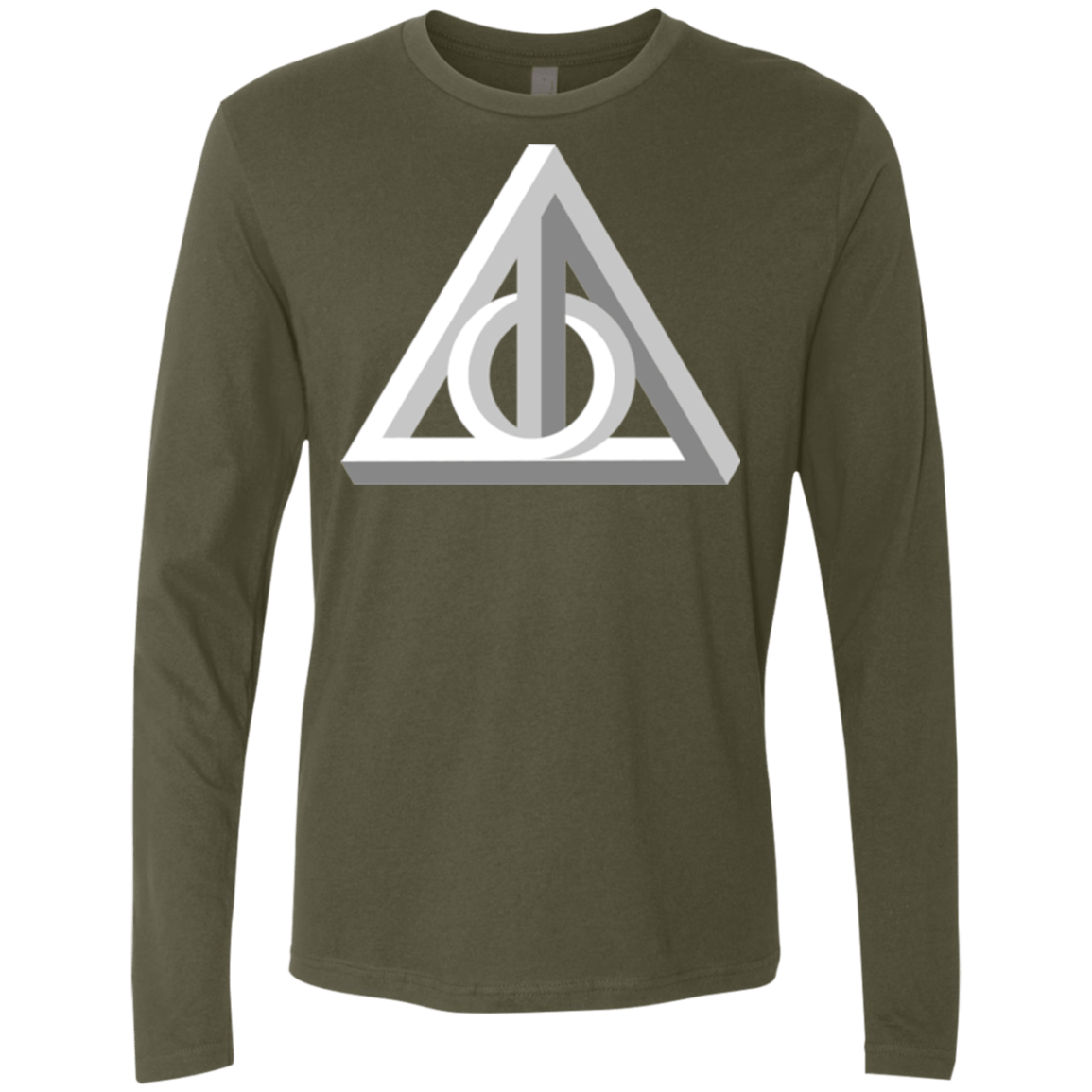 T-Shirts Military Green / Small Deathly Impossible Hallows Men's Premium Long Sleeve