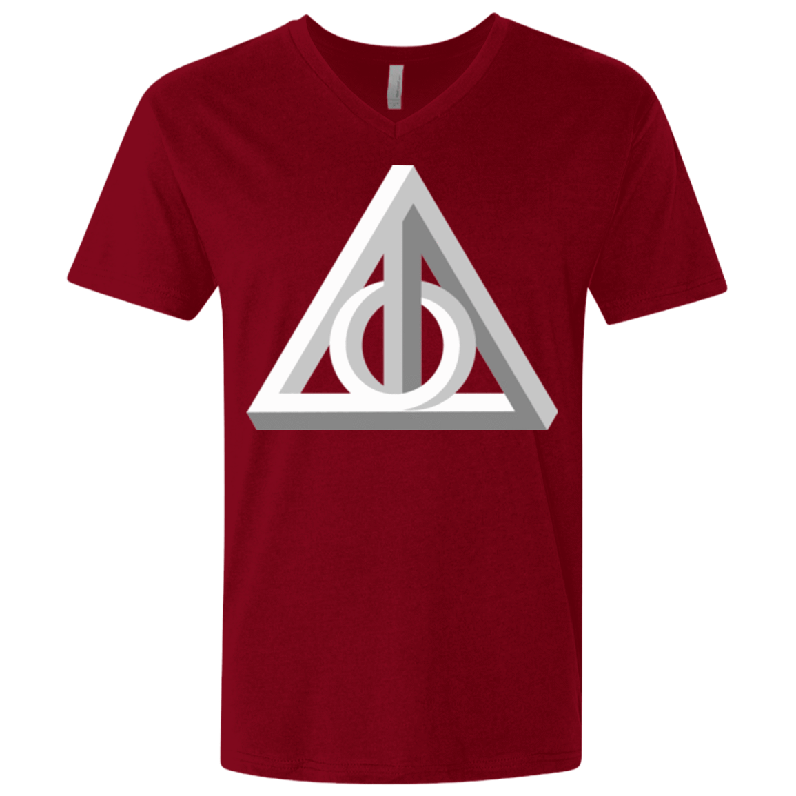 T-Shirts Cardinal / X-Small Deathly Impossible Hallows Men's Premium V-Neck