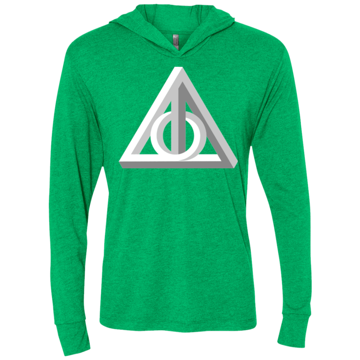T-Shirts Envy / X-Small Deathly Impossible Hallows Triblend Long Sleeve Hoodie Tee