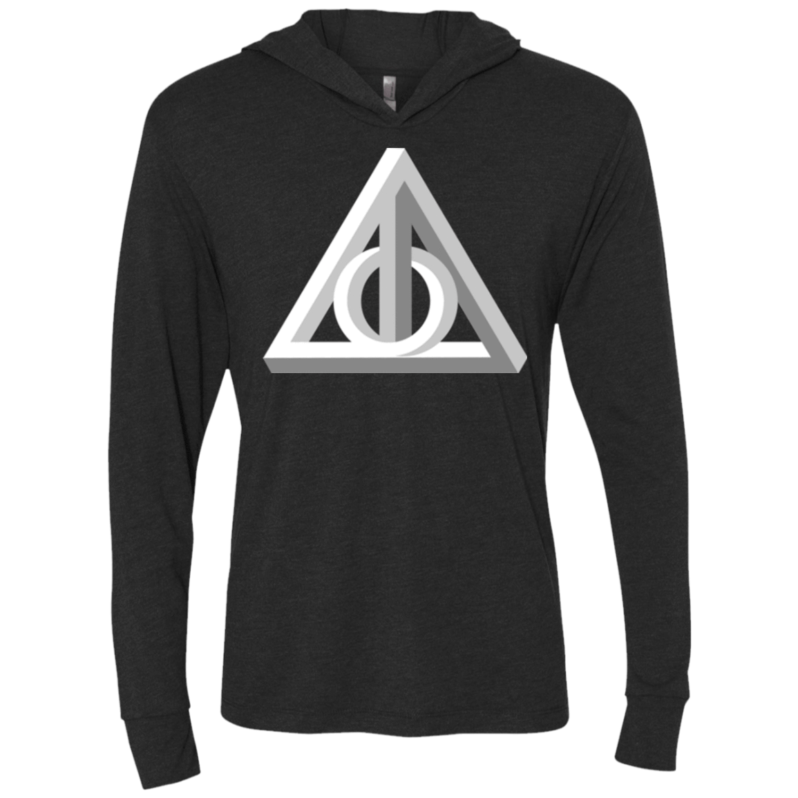 T-Shirts Vintage Black / X-Small Deathly Impossible Hallows Triblend Long Sleeve Hoodie Tee
