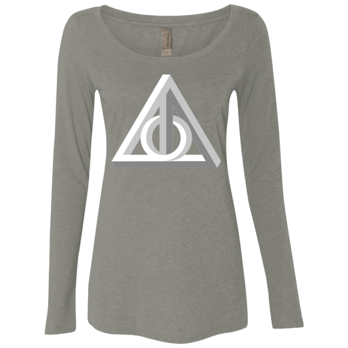 T-Shirts Venetian Grey / Small Deathly Impossible Hallows Women's Triblend Long Sleeve Shirt