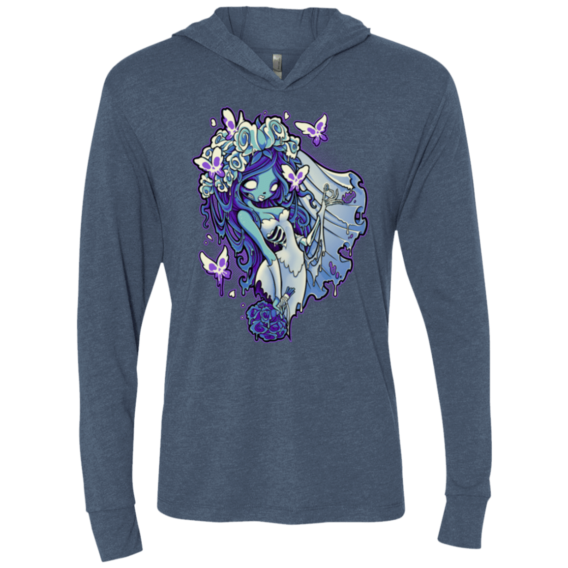 T-Shirts Indigo / X-Small Decaying Dreams Triblend Long Sleeve Hoodie Tee