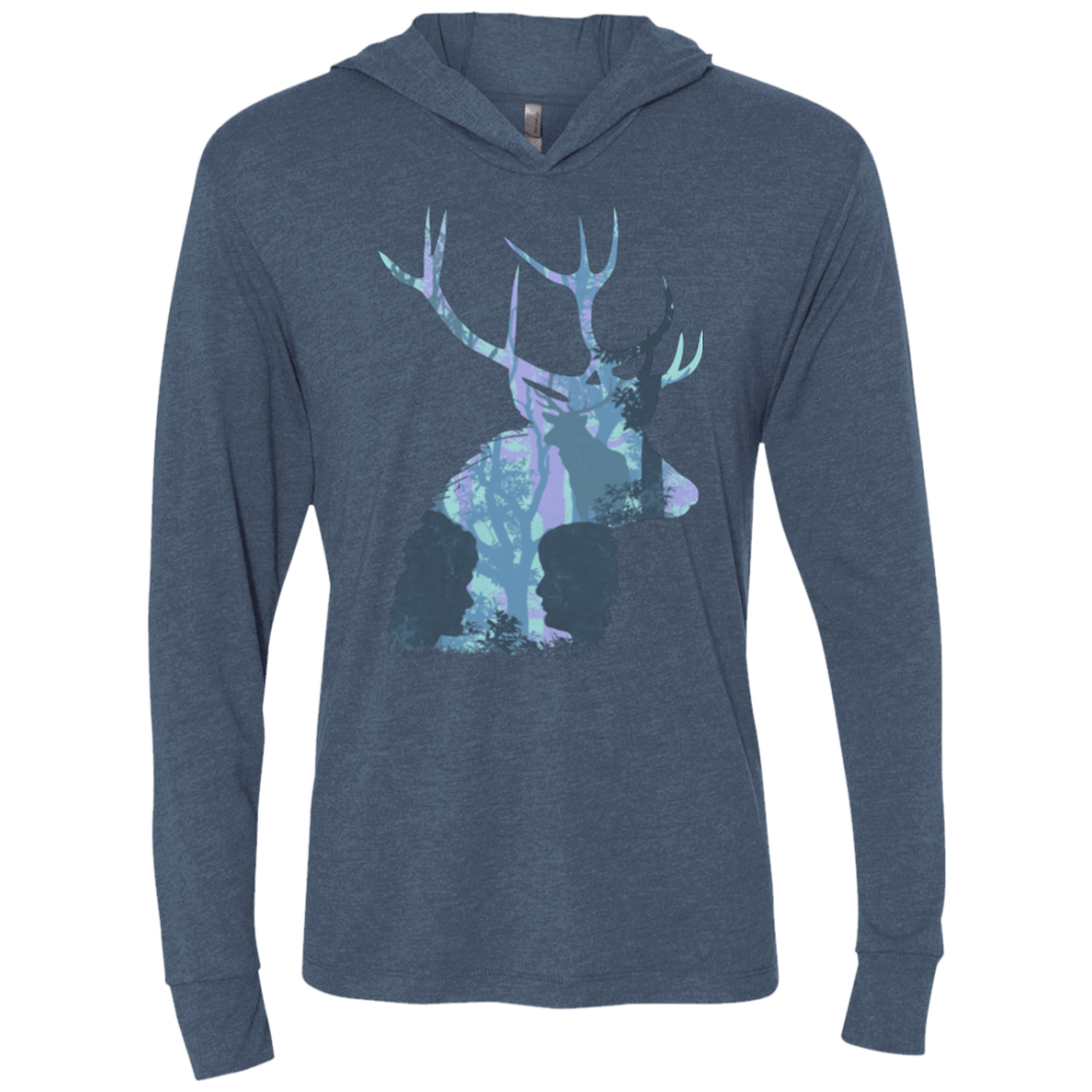 T-Shirts Indigo / X-Small Deer Cannibal Triblend Long Sleeve Hoodie Tee
