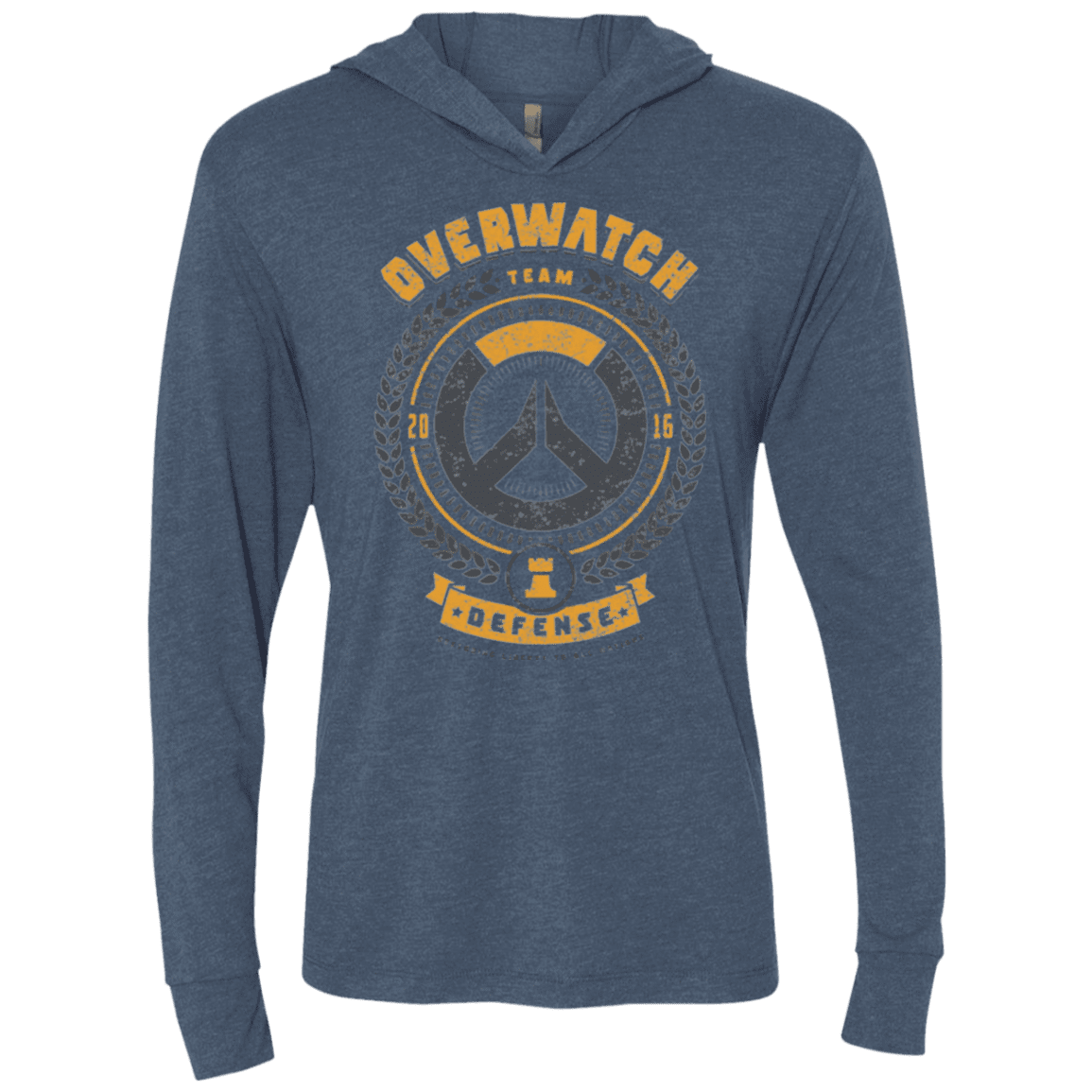 T-Shirts Indigo / X-Small Defense Team Triblend Long Sleeve Hoodie Tee