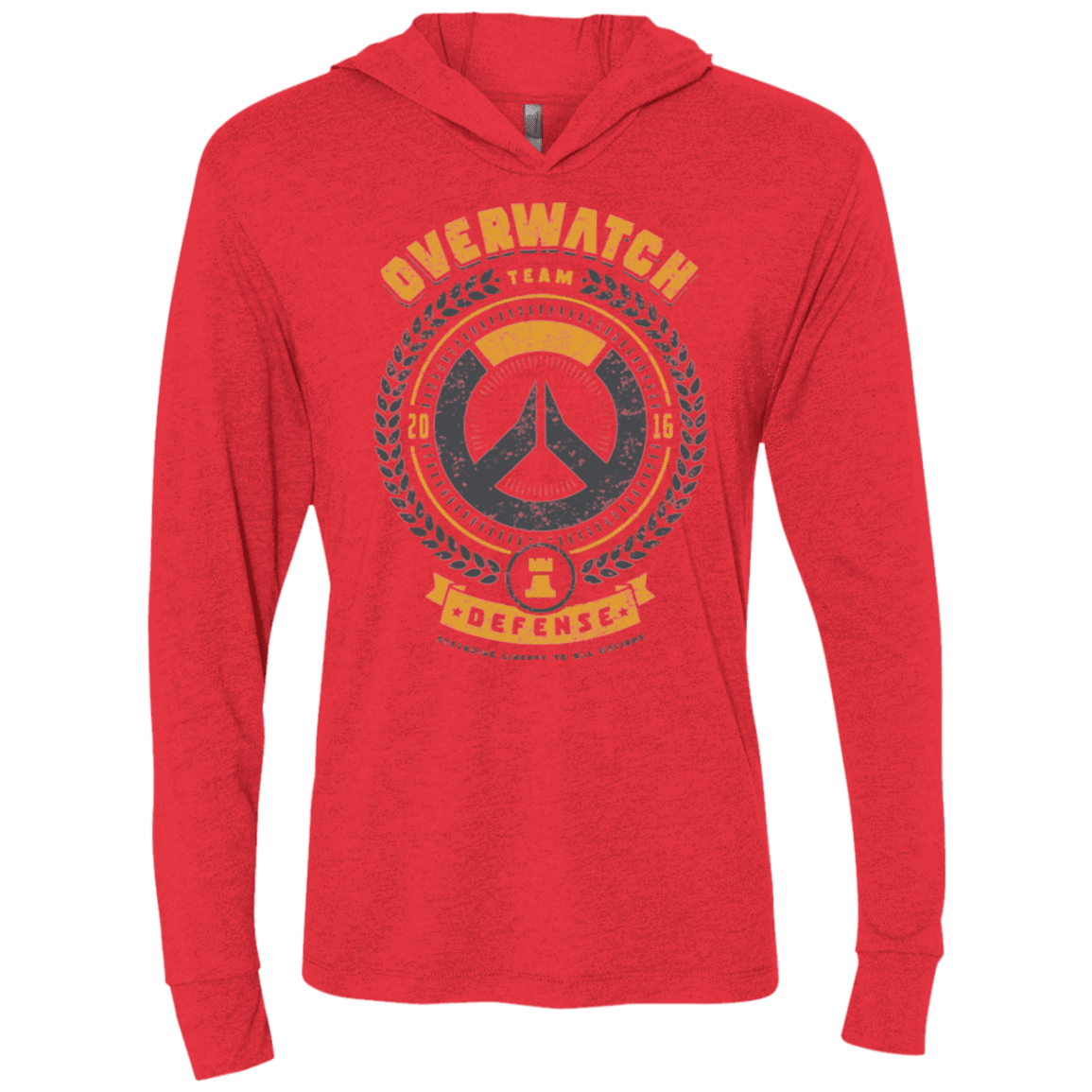 T-Shirts Vintage Red / X-Small Defense Team Triblend Long Sleeve Hoodie Tee